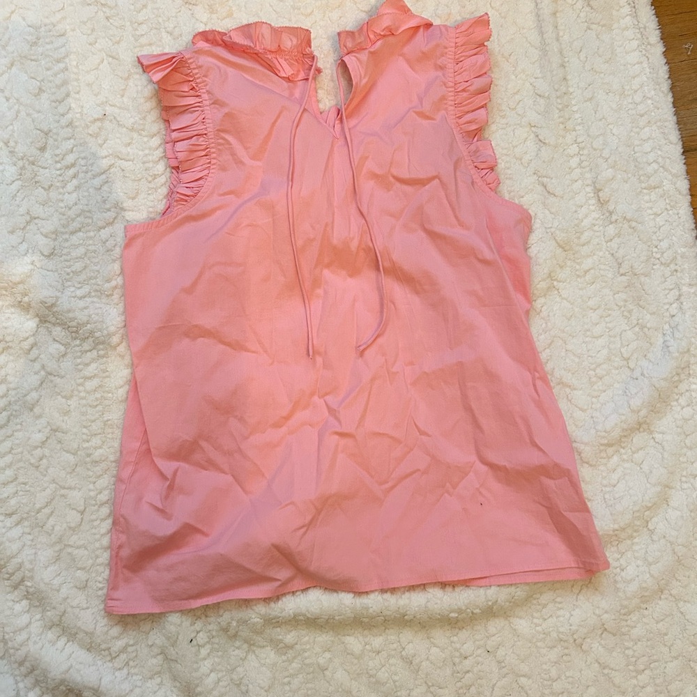 J.Crew Pink Ruffle Tank - Picture 3 of 4